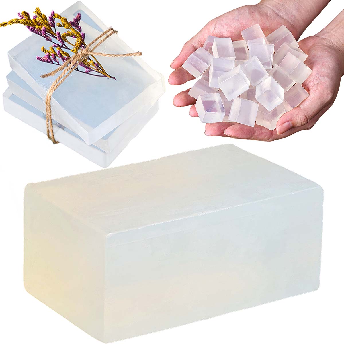Soap Making Glycerin Base - قاعدة صابون الجلسرين الأبيض الشفاف DIY